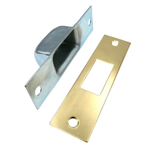 antique brass reinforced metal box strike|deadbolt strike plate.